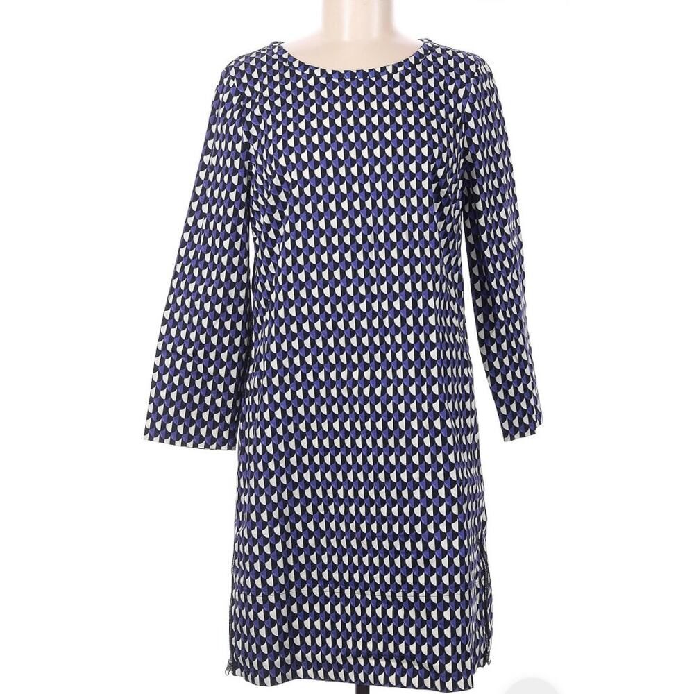 J. Crew Sz 8 Cotton Shift Purple Black w/ Zipper Detail Whimsigoth Dark Romantic